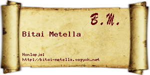 Bitai Metella névjegykártya